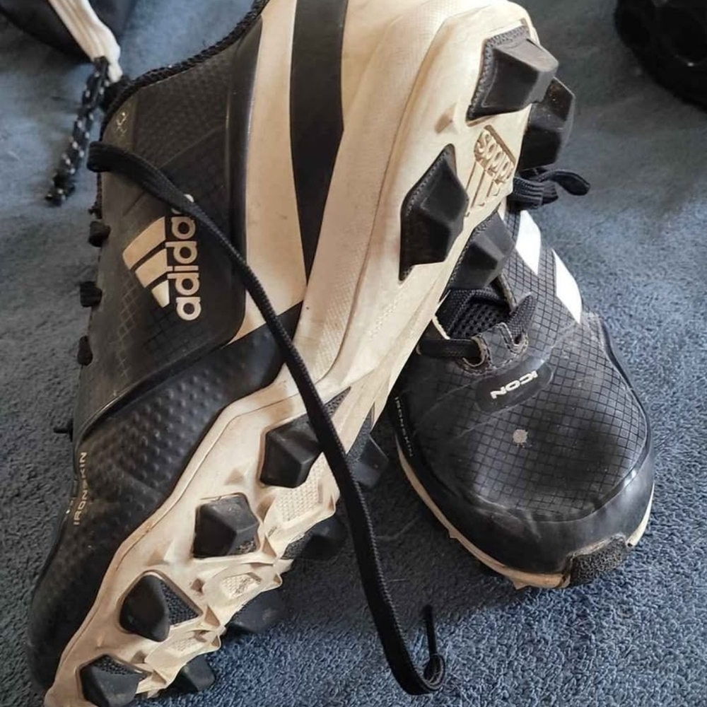 Adidas Black and White Softball Cleats